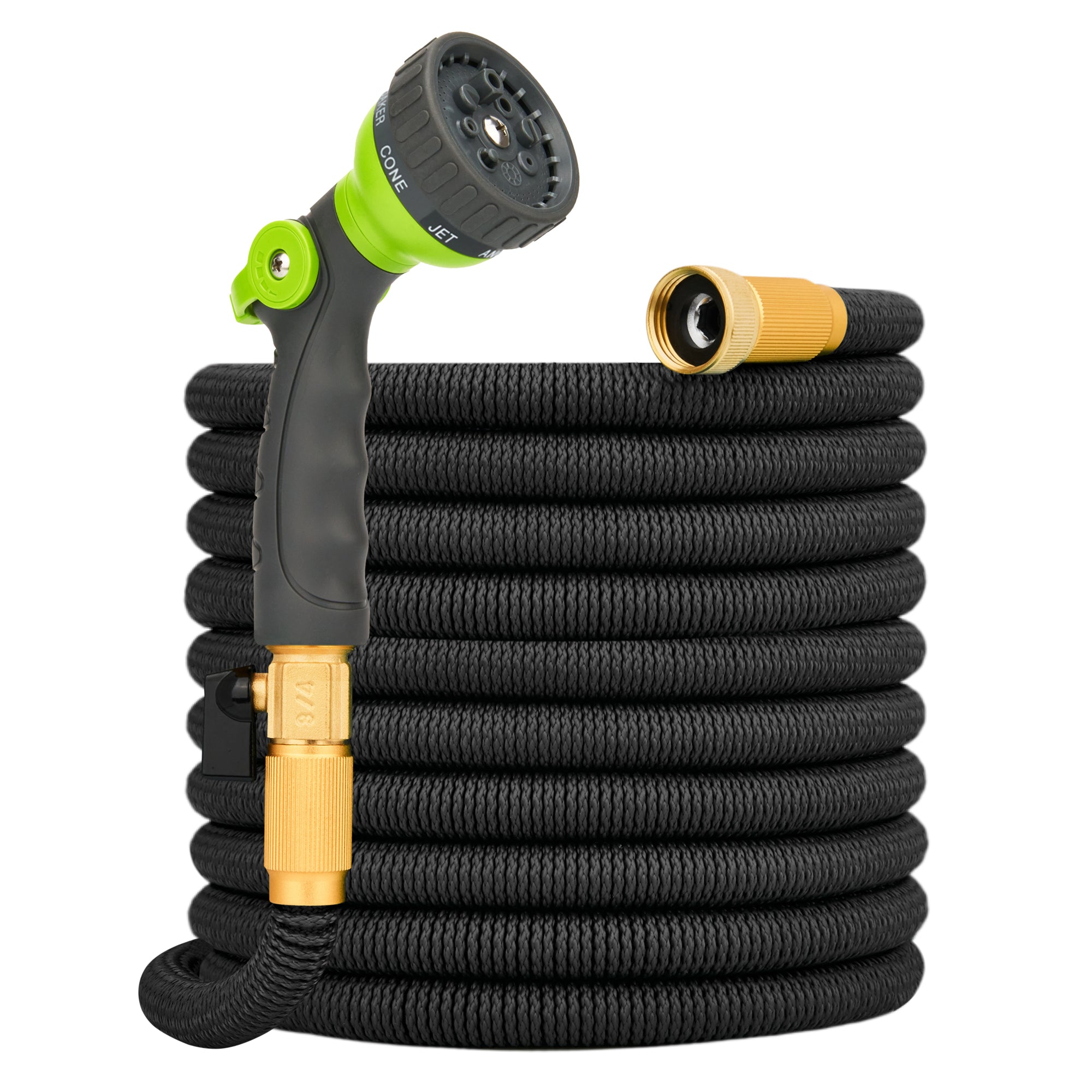 Bluebala Flexible Expandable Garden Hose – Lightweight No-Kink Water Hose with 8-Function Spray Nozzle & Solid Fittings